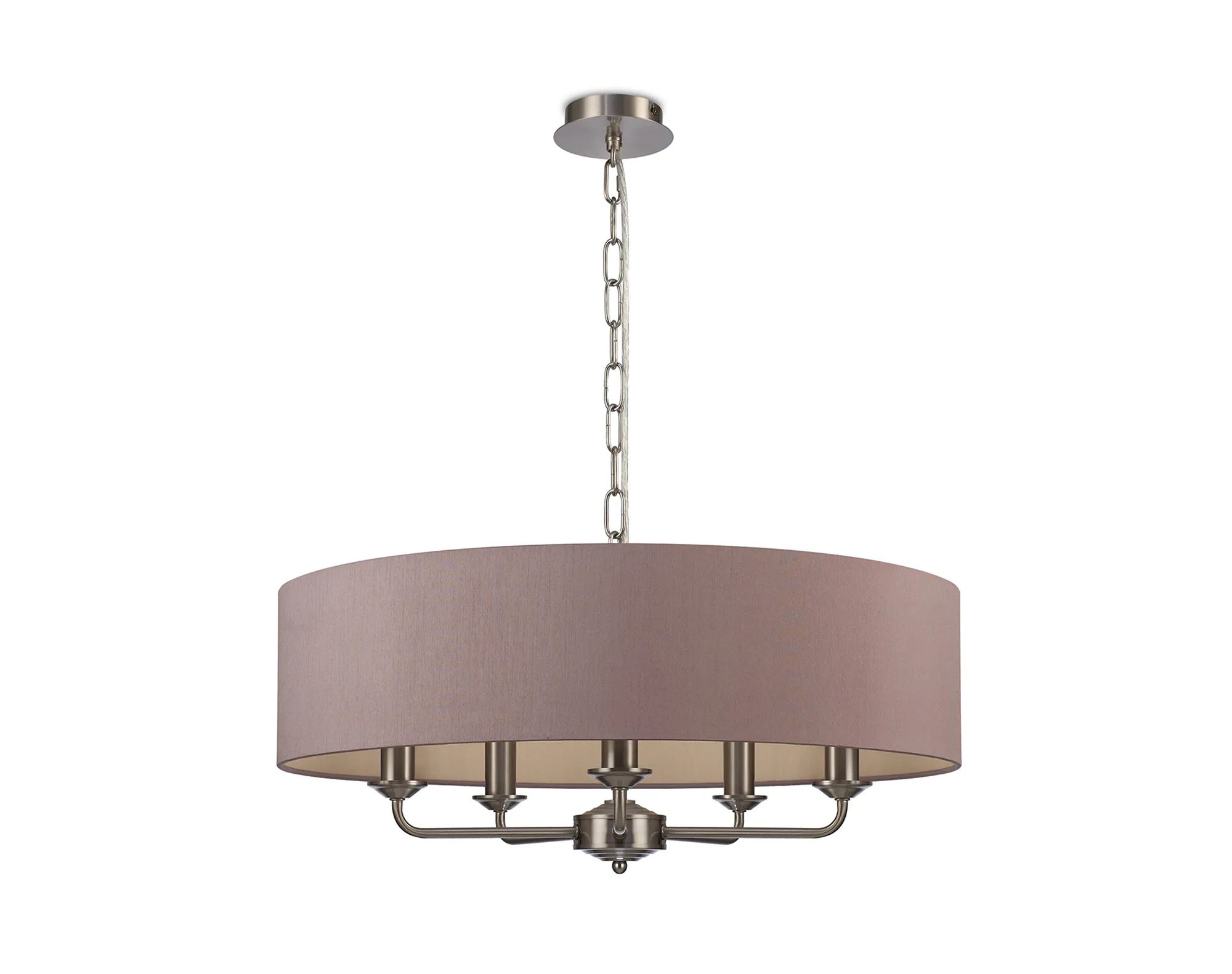 Banyan 60cm 5 Light Pendant Satin Nickel; Taupe/Halo Gold DK0069  Deco Banyan SN TA